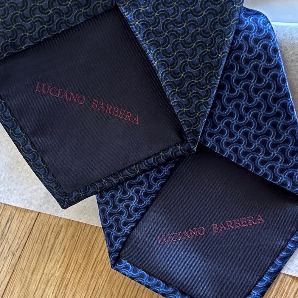 Luciano Barbera Ties - Variations of Blue Set of 2 - Picture 2 of 3